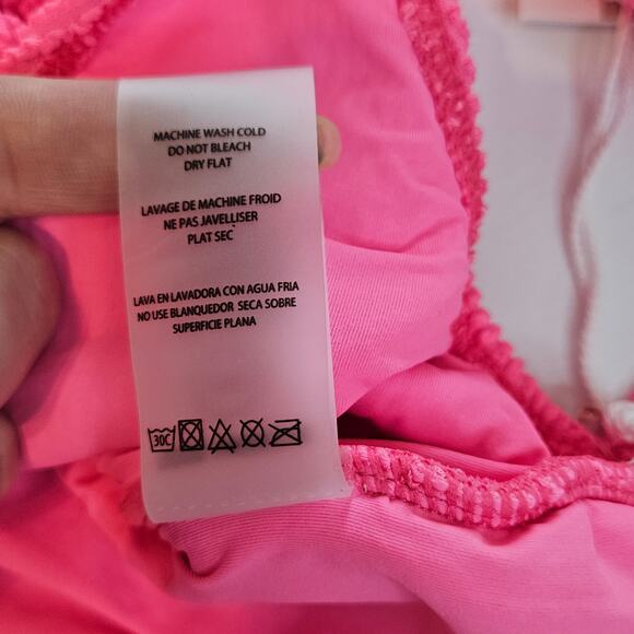 Good American Always Fits Hot Shoulder One Piece Swimsuit Bright Pink Plus 2x 3x - Picture 6 of 8